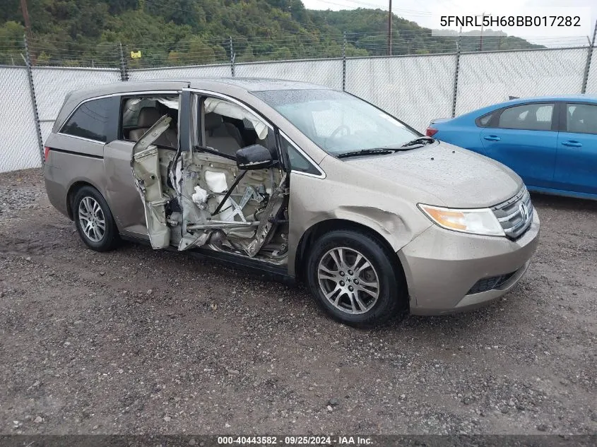 2011 Honda Odyssey Ex-L VIN: 5FNRL5H68BB017282 Lot: 40443582