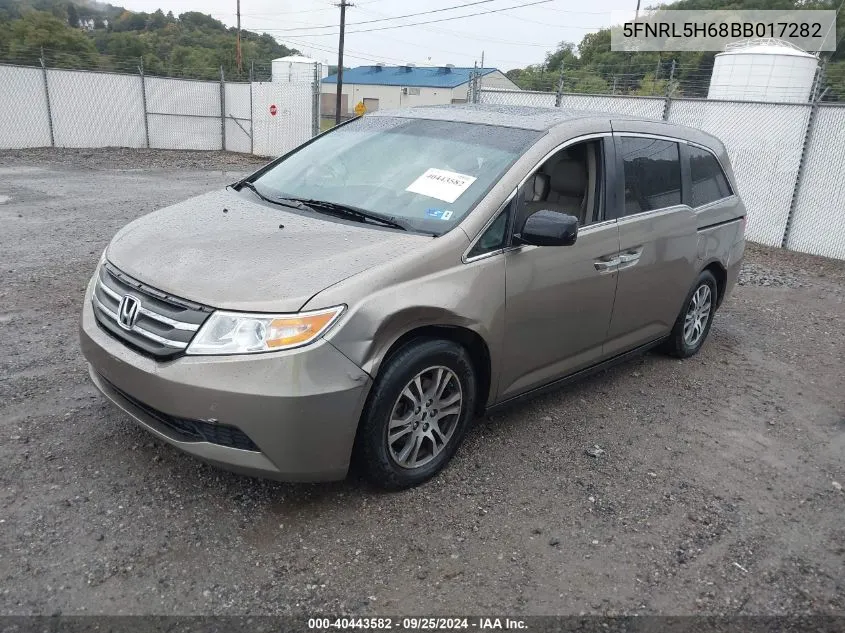 2011 Honda Odyssey Ex-L VIN: 5FNRL5H68BB017282 Lot: 40443582