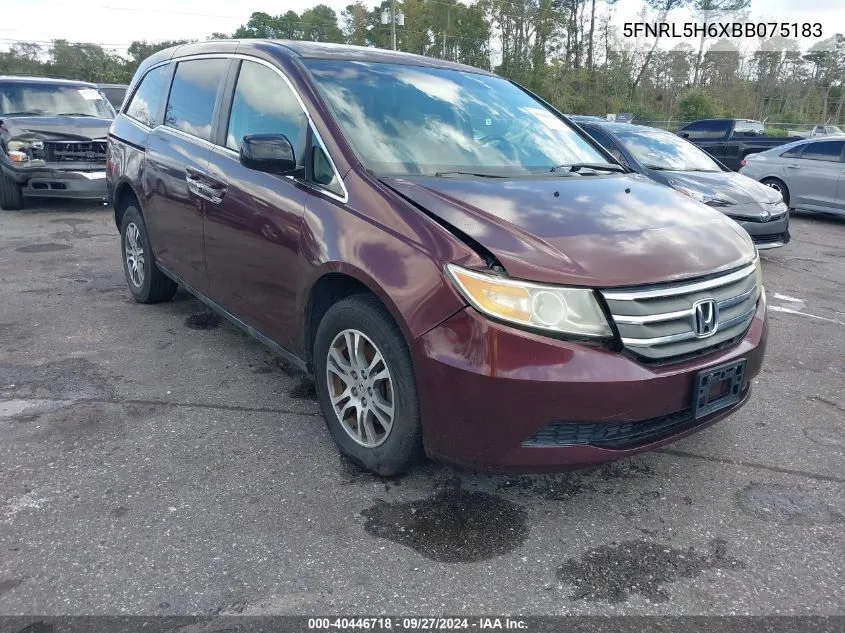 2011 Honda Odyssey Ex-L VIN: 5FNRL5H6XBB075183 Lot: 40446718