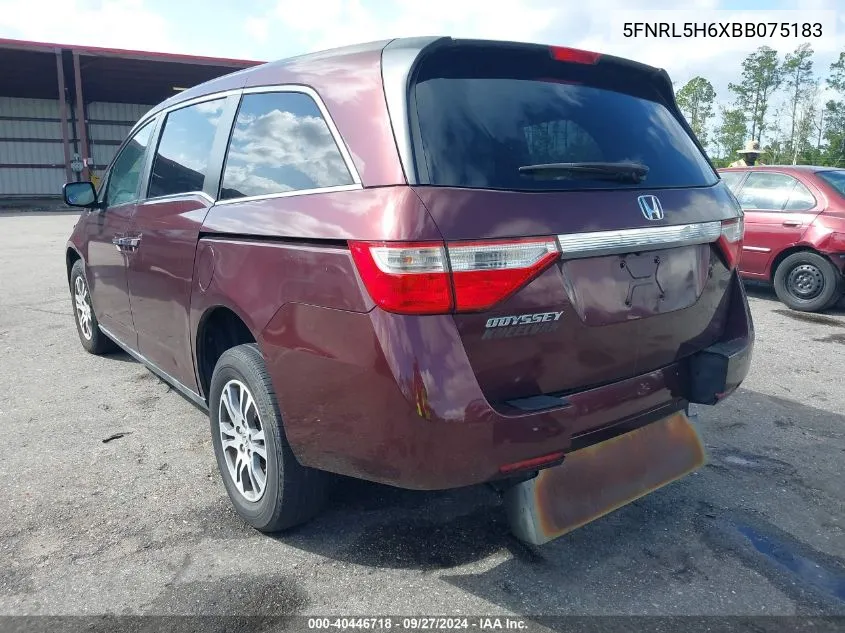 5FNRL5H6XBB075183 2011 Honda Odyssey Ex-L