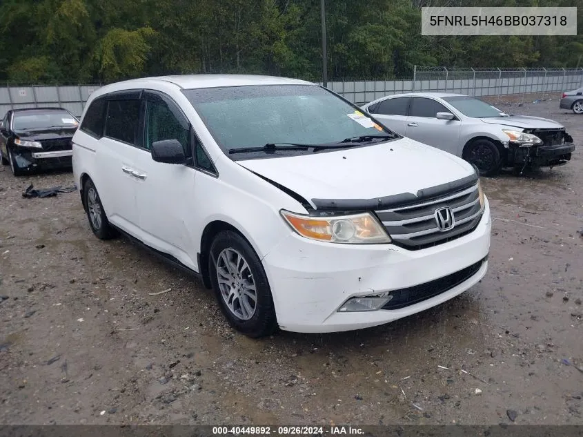 2011 Honda Odyssey Ex VIN: 5FNRL5H46BB037318 Lot: 40449892