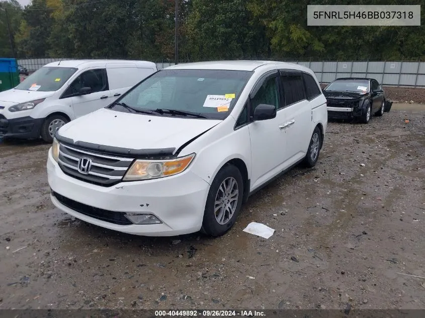 2011 Honda Odyssey Ex VIN: 5FNRL5H46BB037318 Lot: 40449892