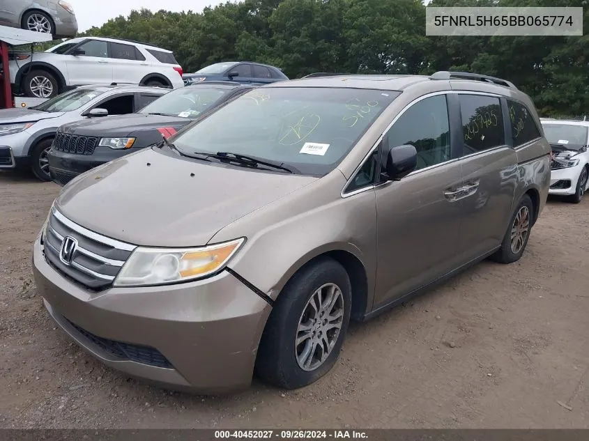 5FNRL5H65BB065774 2011 Honda Odyssey Ex-L