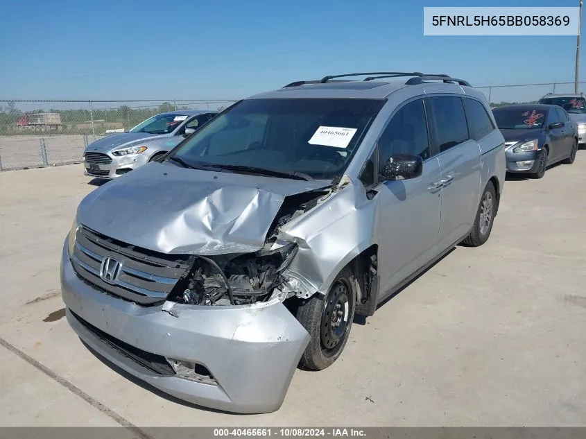 2011 Honda Odyssey Ex-L VIN: 5FNRL5H65BB058369 Lot: 40465661