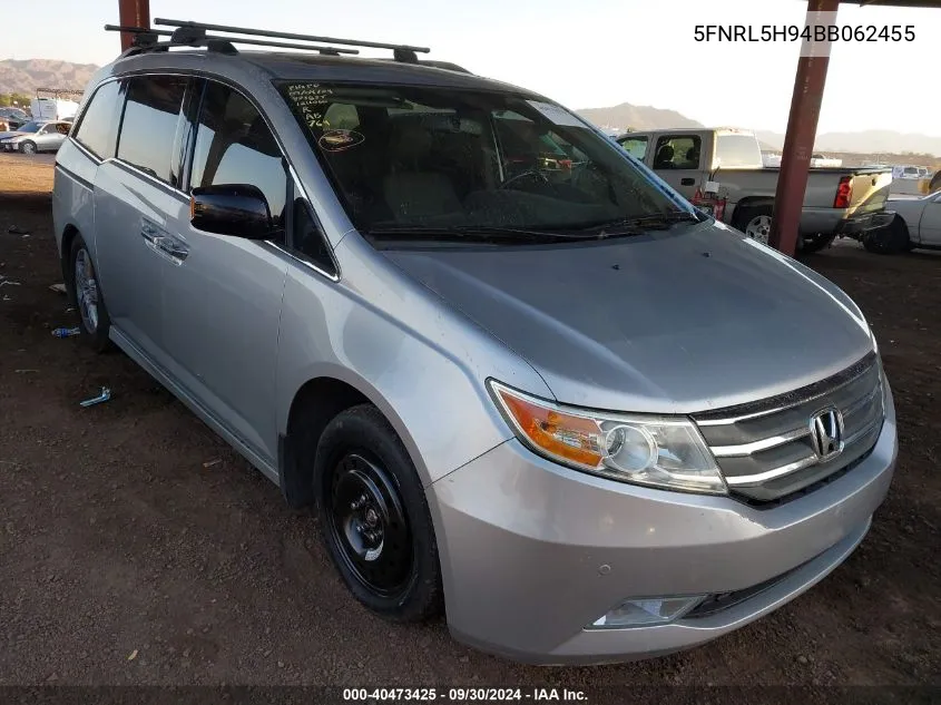 2011 Honda Odyssey Touring/Touring Elite VIN: 5FNRL5H94BB062455 Lot: 40473425