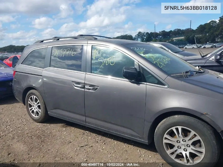 5FNRL5H63BB018128 2011 Honda Odyssey Ex-L