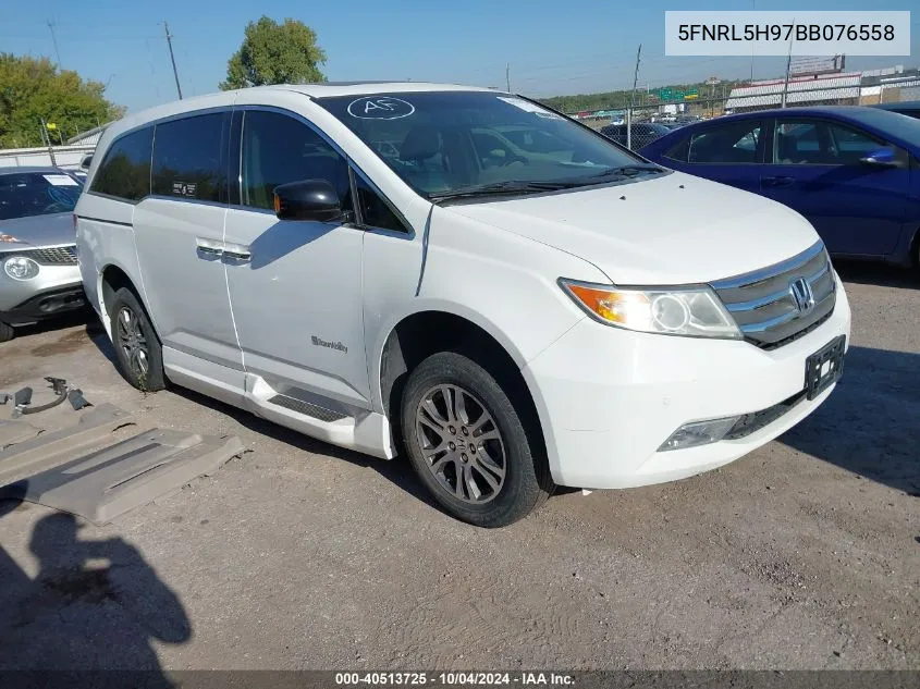 2011 Honda Odyssey Touring/Touring Elite VIN: 5FNRL5H97BB076558 Lot: 40513725