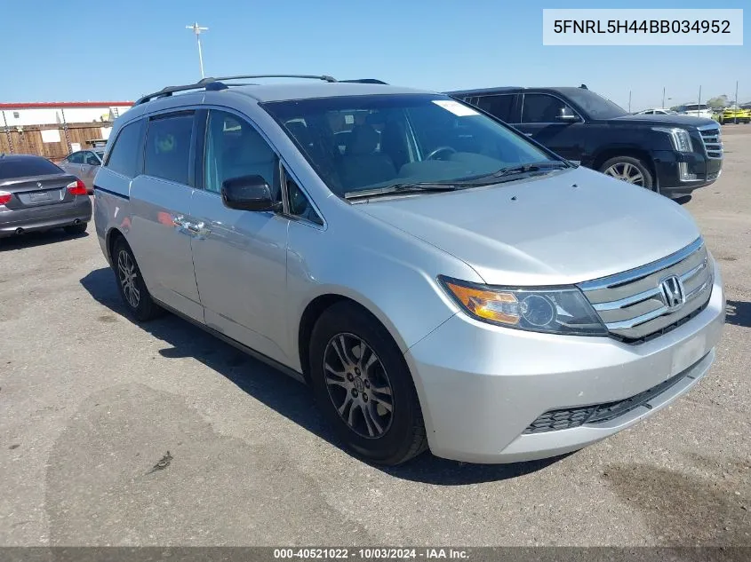 2011 Honda Odyssey Ex VIN: 5FNRL5H44BB034952 Lot: 40521022