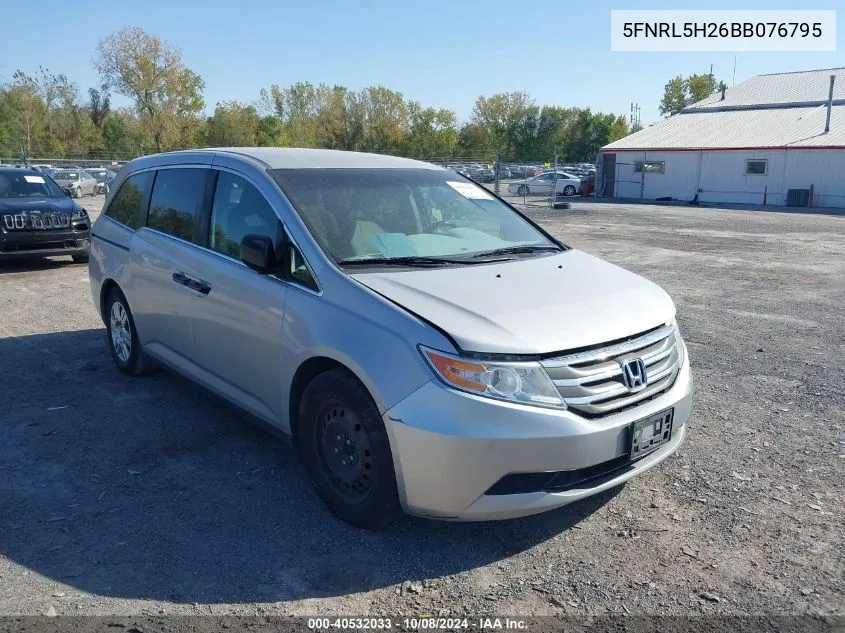 2011 Honda Odyssey Lx VIN: 5FNRL5H26BB076795 Lot: 40532033