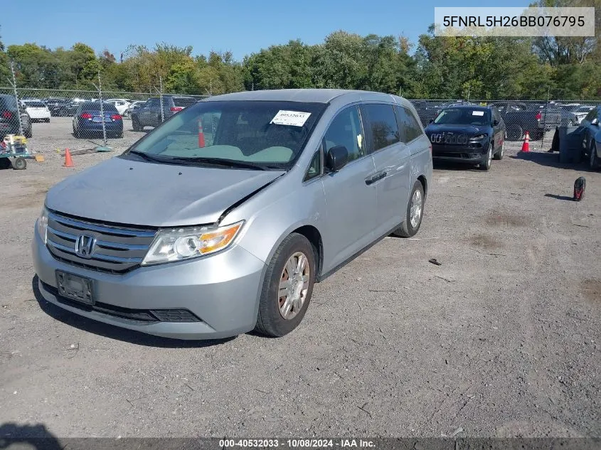 2011 Honda Odyssey Lx VIN: 5FNRL5H26BB076795 Lot: 40532033