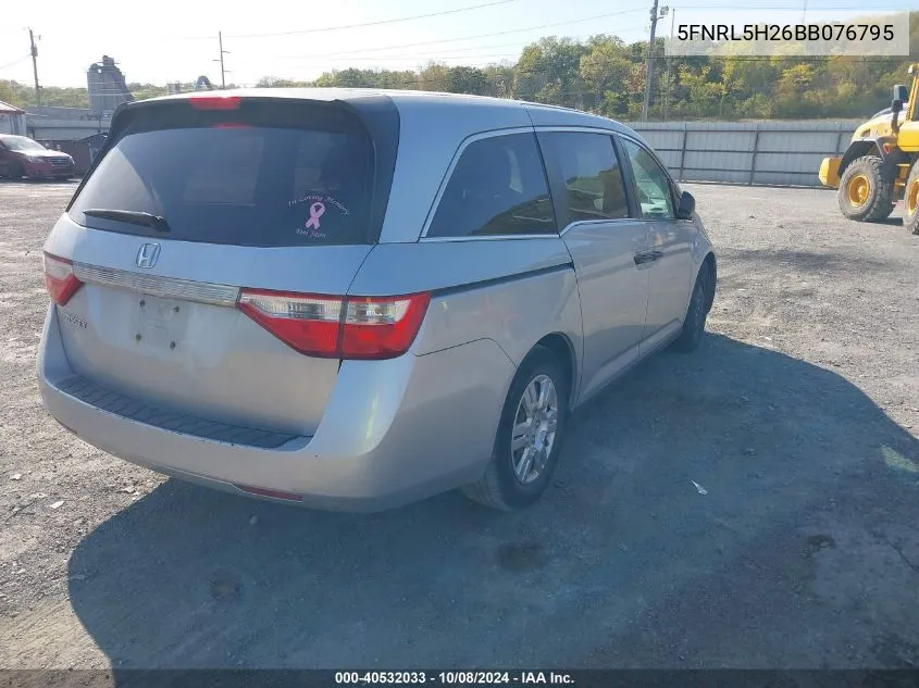 2011 Honda Odyssey Lx VIN: 5FNRL5H26BB076795 Lot: 40532033