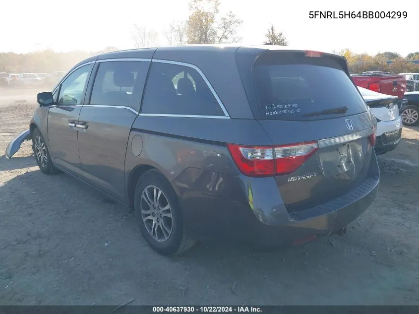 2011 Honda Odyssey Ex-L VIN: 5FNRL5H64BB004299 Lot: 40637930