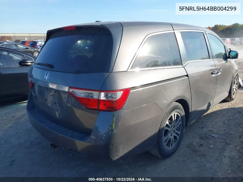 2011 Honda Odyssey Ex-L VIN: 5FNRL5H64BB004299 Lot: 40637930