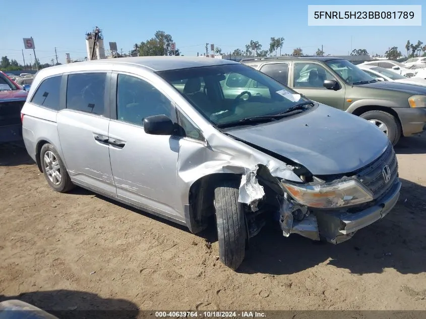 2011 Honda Odyssey Lx VIN: 5FNRL5H23BB081789 Lot: 40639764