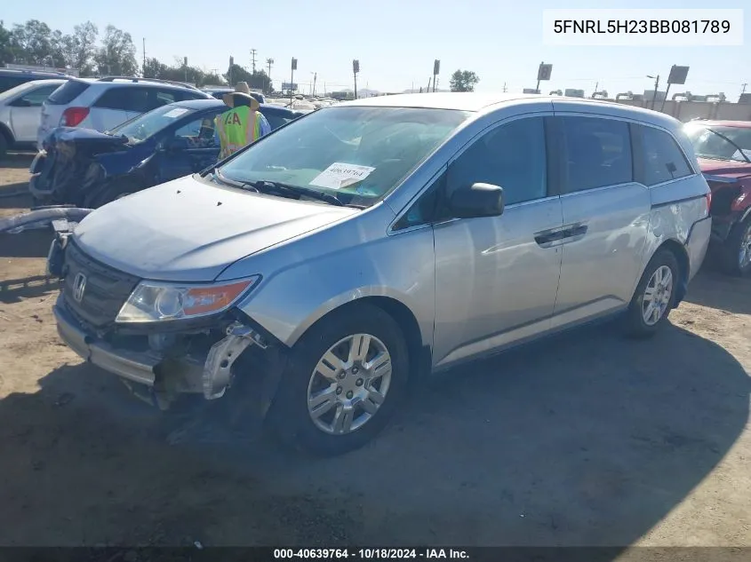 2011 Honda Odyssey Lx VIN: 5FNRL5H23BB081789 Lot: 40639764