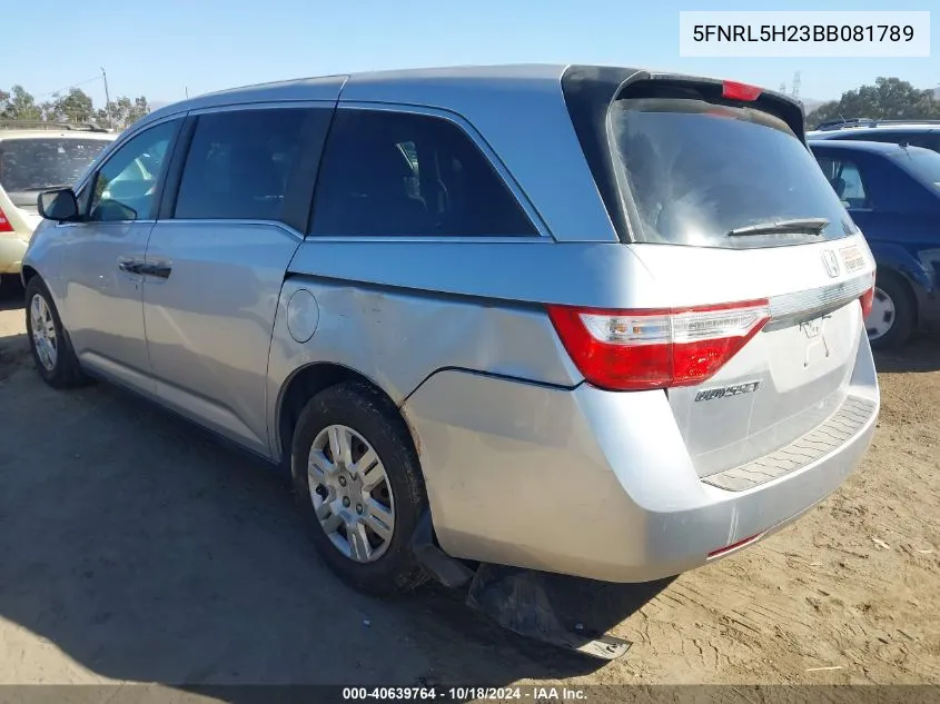 2011 Honda Odyssey Lx VIN: 5FNRL5H23BB081789 Lot: 40639764