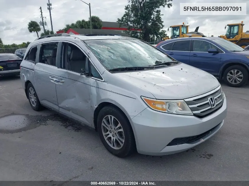 2011 Honda Odyssey Ex-L VIN: 5FNRL5H65BB097091 Lot: 40652569