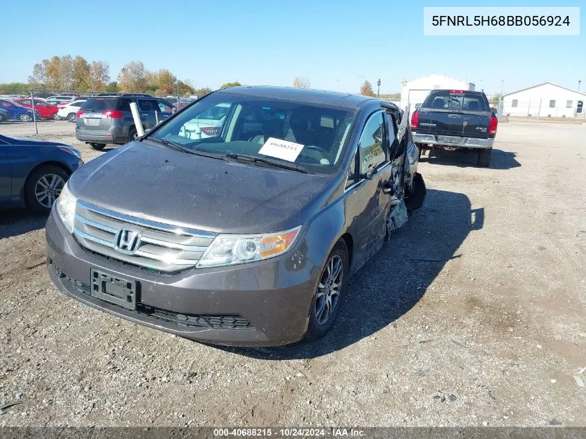 2011 Honda Odyssey Ex-L VIN: 5FNRL5H68BB056924 Lot: 40688215