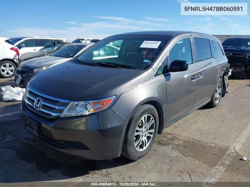 2011 Honda Odyssey Ex VIN: 5FNRL5H47BB060591 Lot: 40694813