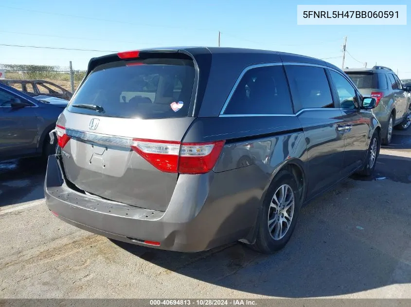 2011 Honda Odyssey Ex VIN: 5FNRL5H47BB060591 Lot: 40694813