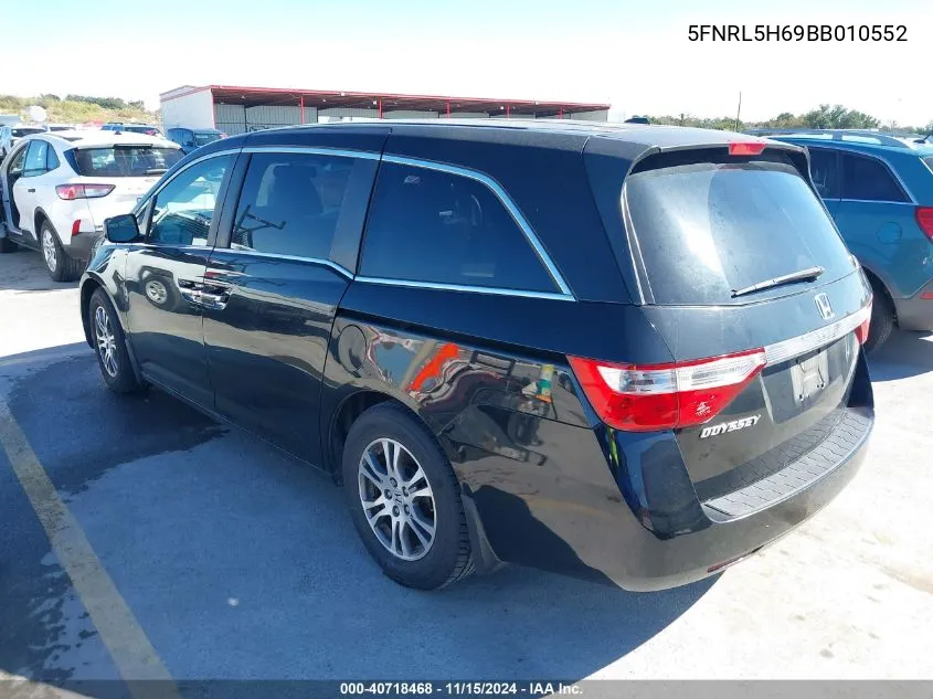 2011 Honda Odyssey Ex-L VIN: 5FNRL5H69BB010552 Lot: 40718468