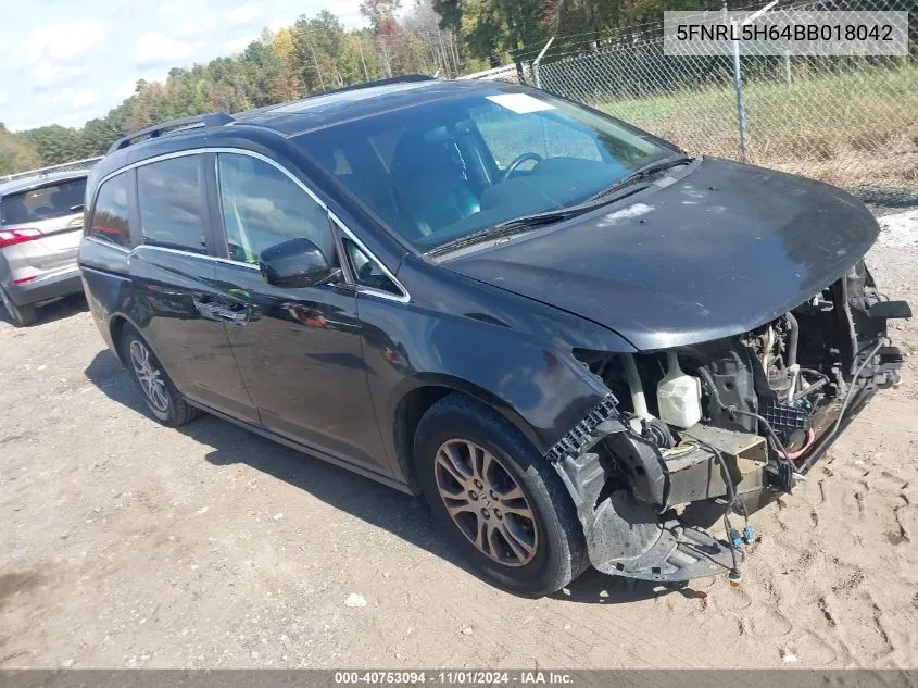 2011 Honda Odyssey Ex-L VIN: 5FNRL5H64BB018042 Lot: 40753094