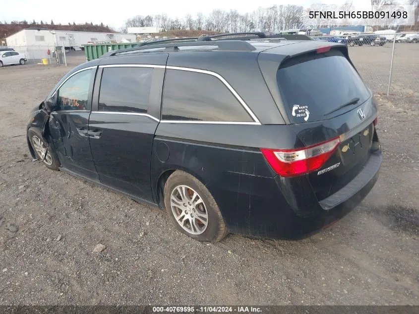 2011 Honda Odyssey Ex-L VIN: 5FNRL5H65BB091498 Lot: 40769595