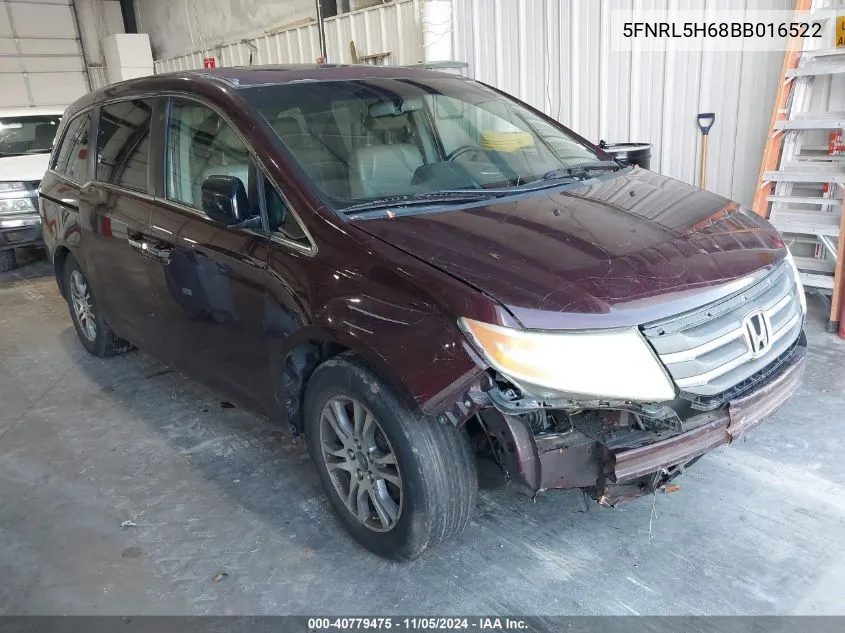 2011 Honda Odyssey Ex-L VIN: 5FNRL5H68BB016522 Lot: 40779475