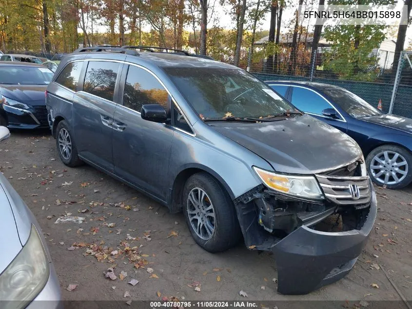 2011 Honda Odyssey Ex-L VIN: 5FNRL5H64BB015898 Lot: 40780795