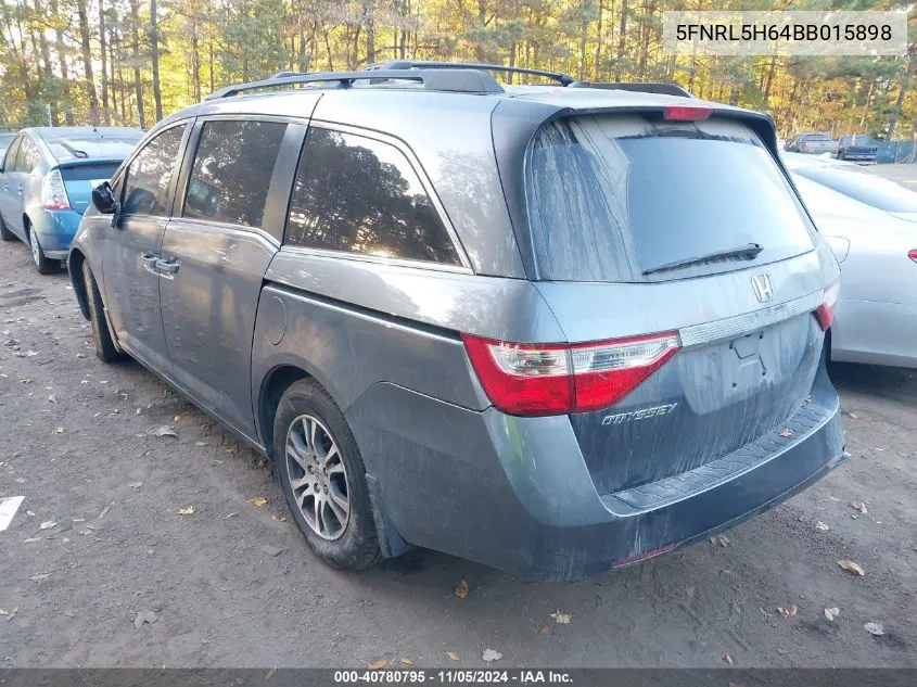 2011 Honda Odyssey Ex-L VIN: 5FNRL5H64BB015898 Lot: 40780795