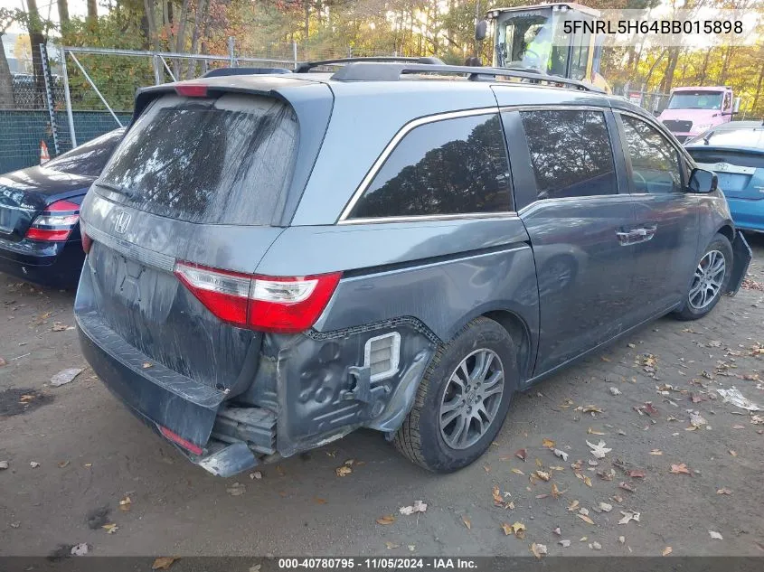 2011 Honda Odyssey Ex-L VIN: 5FNRL5H64BB015898 Lot: 40780795