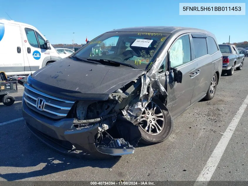 2011 Honda Odyssey Ex-L VIN: 5FNRL5H61BB011453 Lot: 40794394