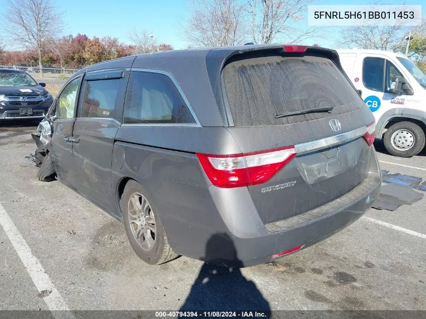 2011 Honda Odyssey Ex-L VIN: 5FNRL5H61BB011453 Lot: 40794394