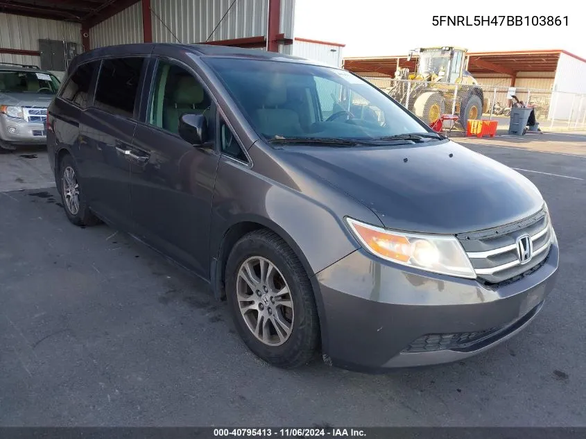 2011 Honda Odyssey Ex VIN: 5FNRL5H47BB103861 Lot: 40795413