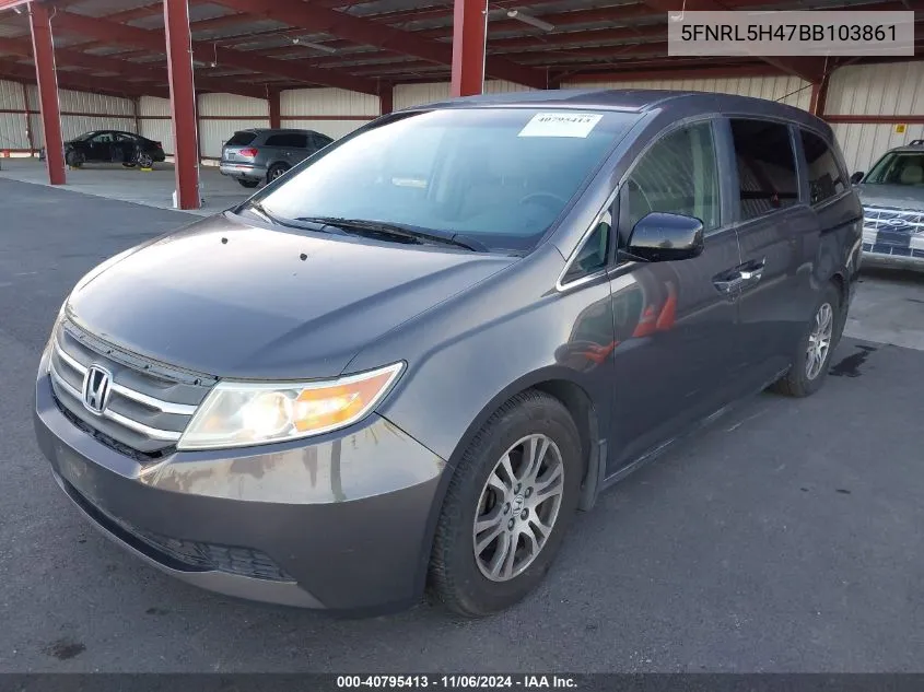 2011 Honda Odyssey Ex VIN: 5FNRL5H47BB103861 Lot: 40795413