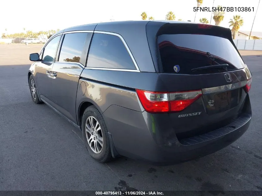 2011 Honda Odyssey Ex VIN: 5FNRL5H47BB103861 Lot: 40795413