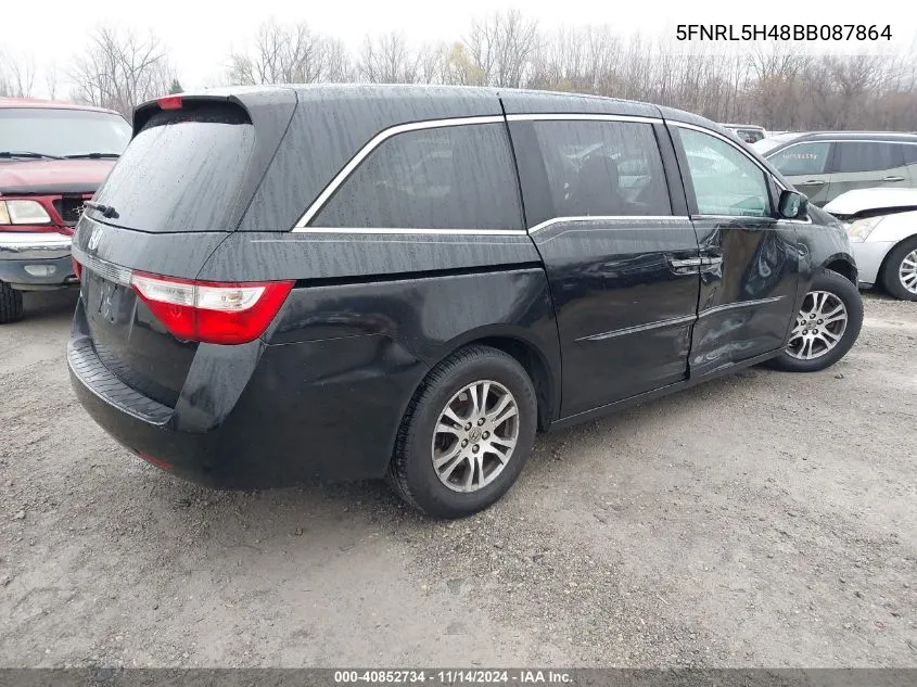 5FNRL5H48BB087864 2011 Honda Odyssey Ex