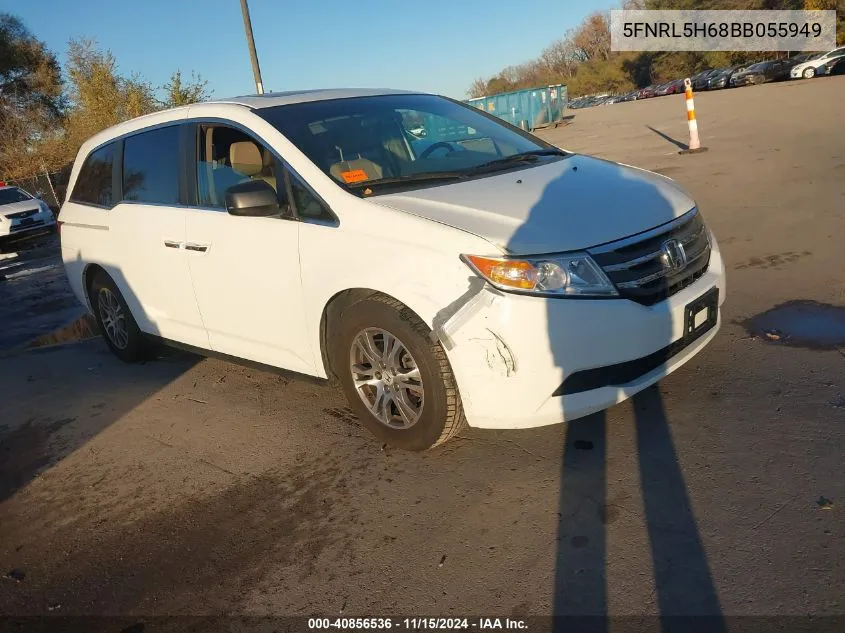 2011 Honda Odyssey Ex-L VIN: 5FNRL5H68BB055949 Lot: 40856536