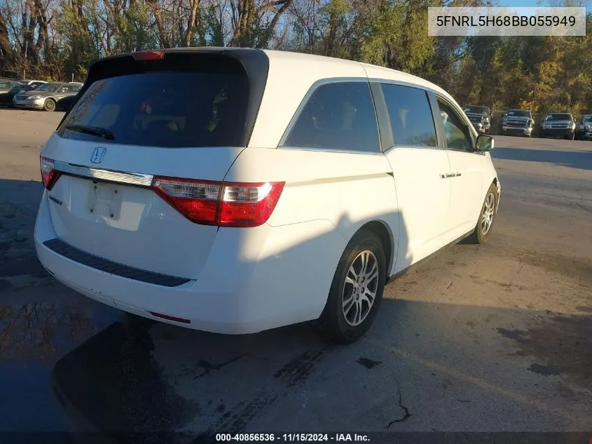 2011 Honda Odyssey Ex-L VIN: 5FNRL5H68BB055949 Lot: 40856536