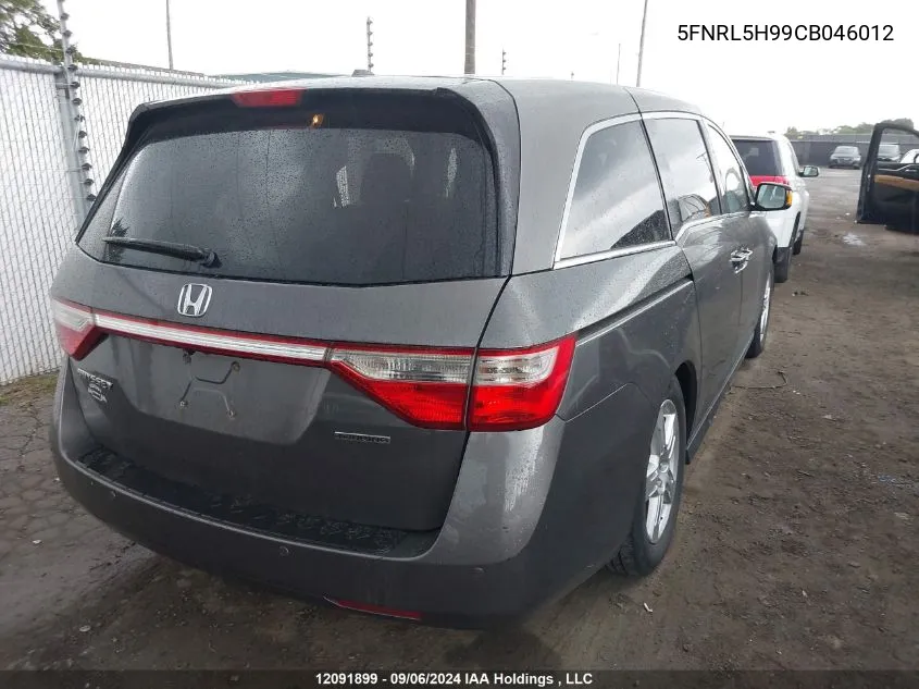 2012 Honda Odyssey VIN: 5FNRL5H99CB046012 Lot: 12091899