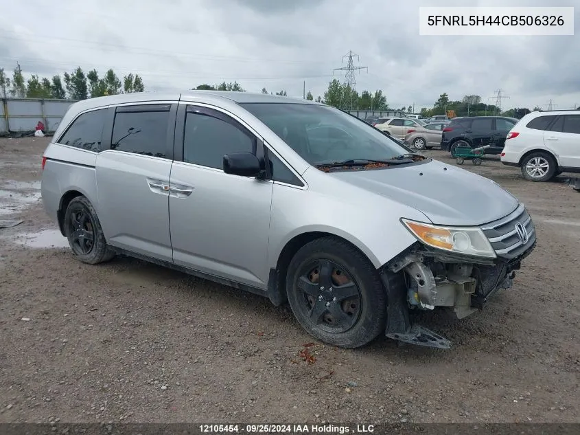 2012 Honda Odyssey Ex VIN: 5FNRL5H44CB506326 Lot: 12105454