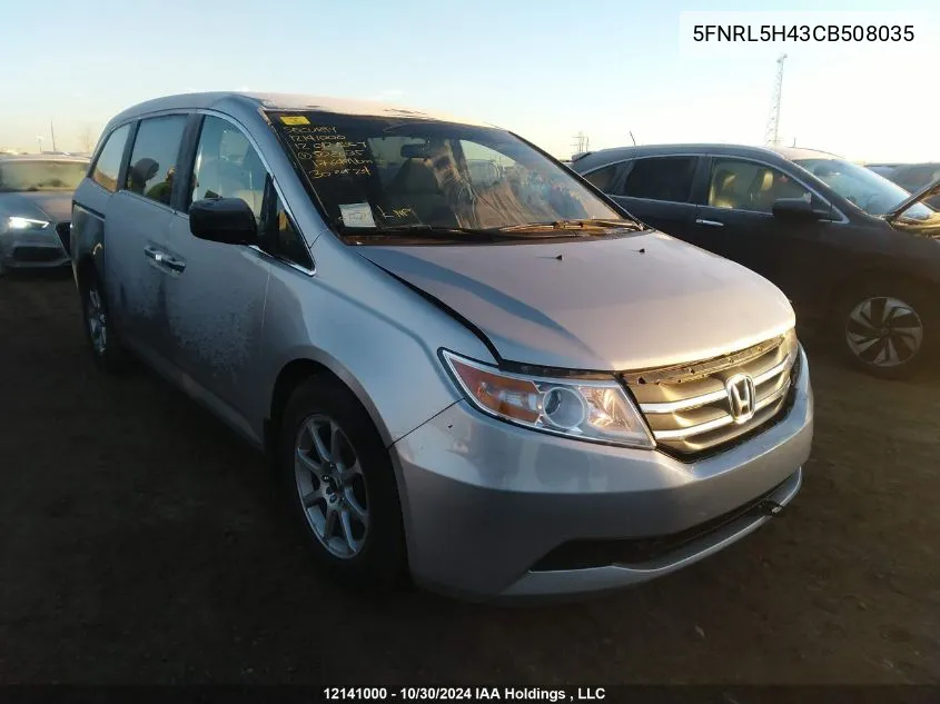 2012 Honda Odyssey VIN: 5FNRL5H43CB508035 Lot: 12141000