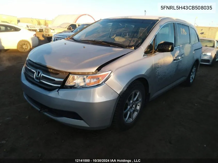 2012 Honda Odyssey VIN: 5FNRL5H43CB508035 Lot: 12141000