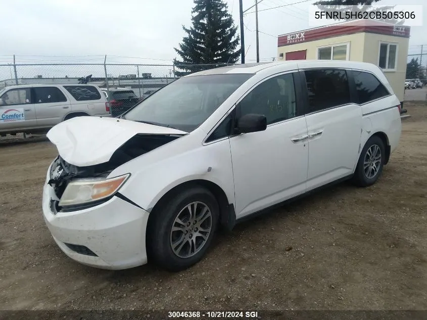 2012 Honda Odyssey Exl VIN: 5FNRL5H62CB505306 Lot: 30046368