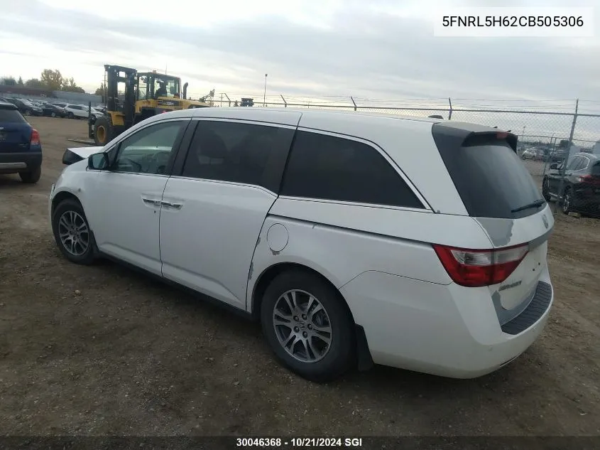 5FNRL5H62CB505306 2012 Honda Odyssey Exl