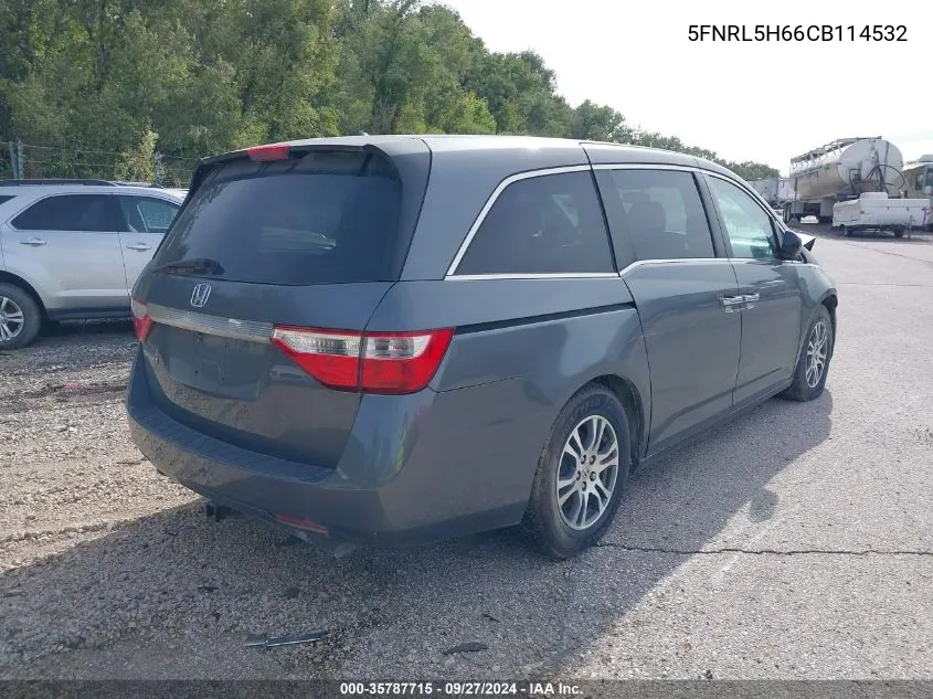 2012 Honda Odyssey Exl VIN: 5FNRL5H66CB114532 Lot: 35787715