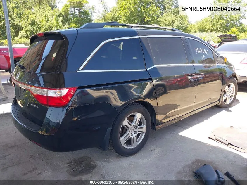 2012 Honda Odyssey Touring/Touring Elite VIN: 5FNRL5H90CB040664 Lot: 39692365