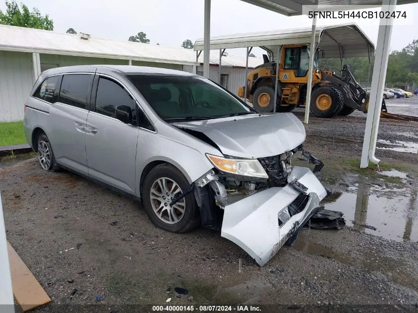 2012 Honda Odyssey Ex VIN: 5FNRL5H44CB102474 Lot: 40000145