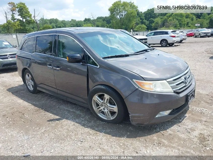 2012 Honda Odyssey Touring/Touring Elite VIN: 5FNRL5H98CB097839 Lot: 40026140