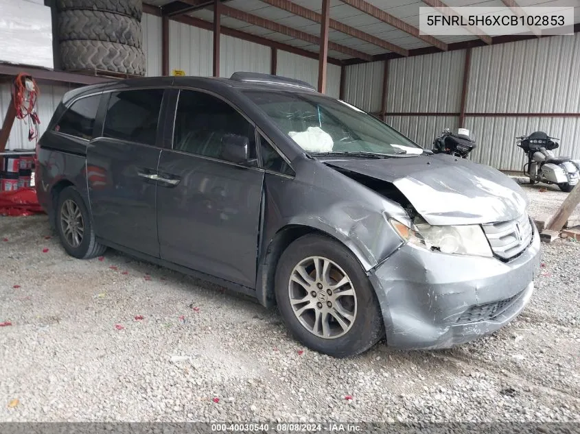 2012 Honda Odyssey Ex-L VIN: 5FNRL5H6XCB102853 Lot: 40030540